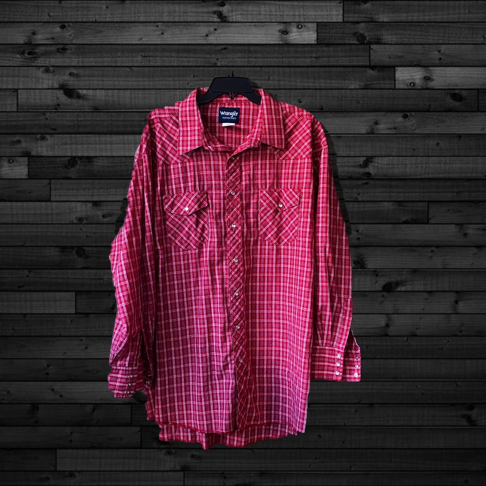 WRANGLER Western Cowboy Button Up Dress Shirt XXL